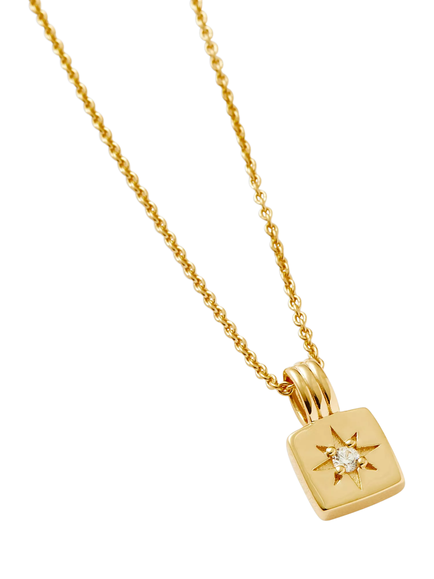 Missoma gold birthstone pendant necklace cubic zirconia (British brand)