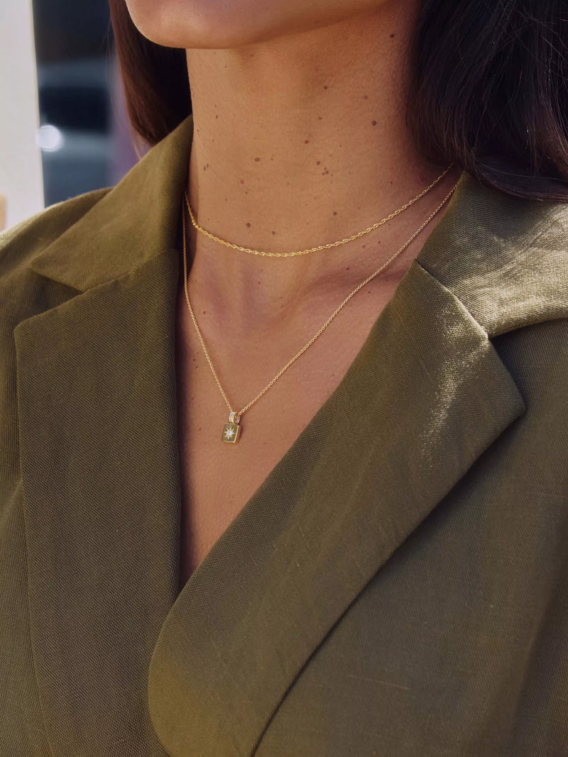 Missoma gold birthstone pendant necklace cubic zirconia (British brand)