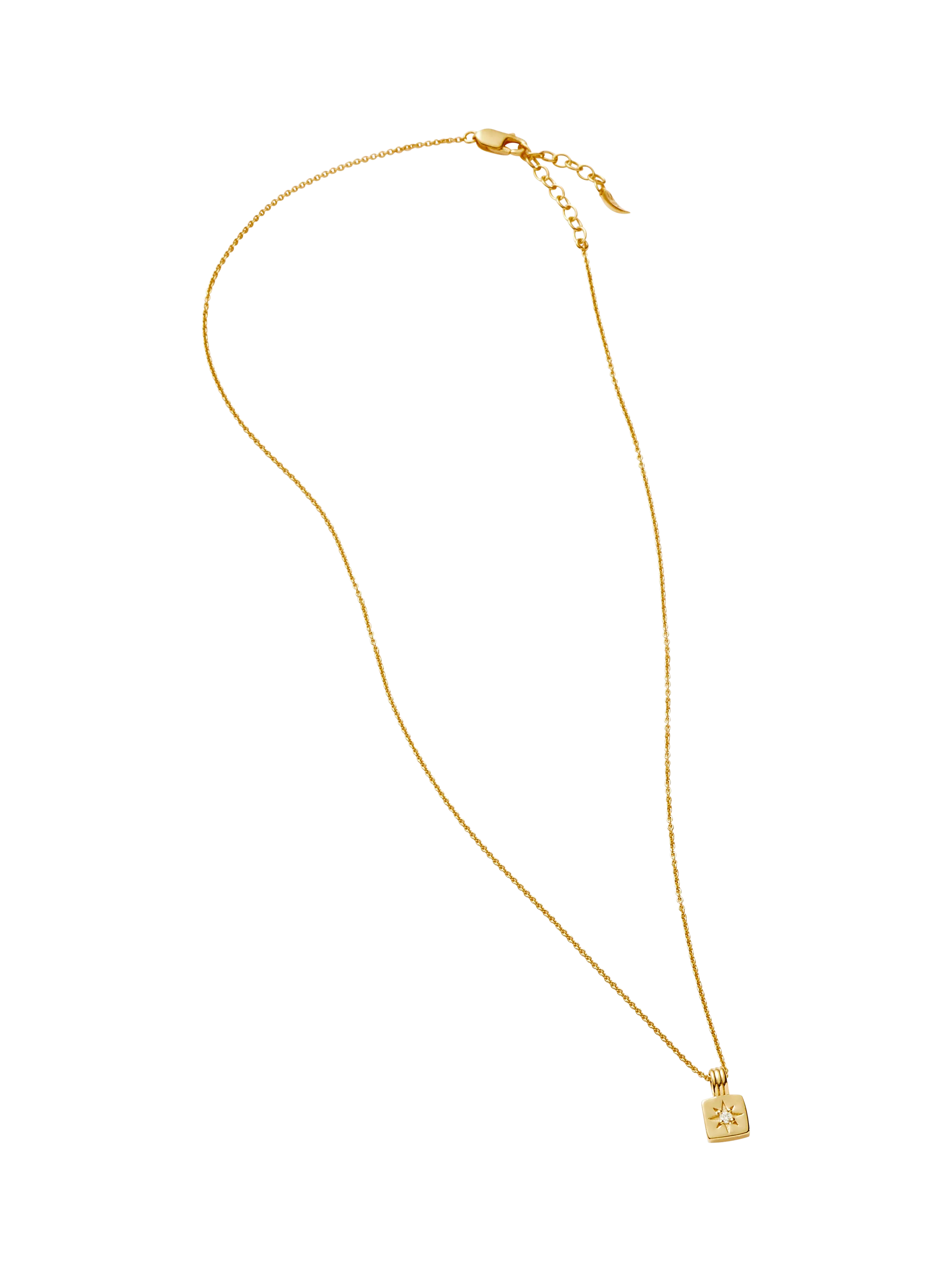 Missoma gold birthstone pendant necklace cubic zirconia (British brand)