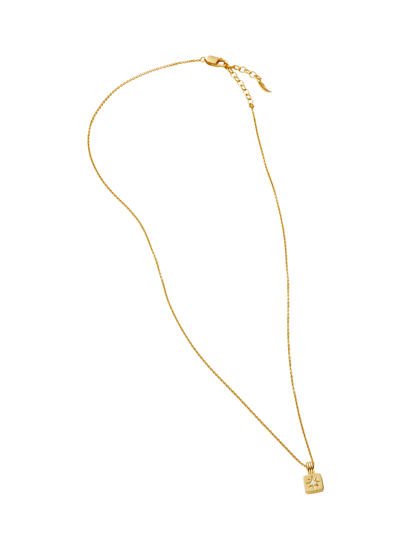 Missoma gold birthstone pendant necklace cubic zirconia (British brand)