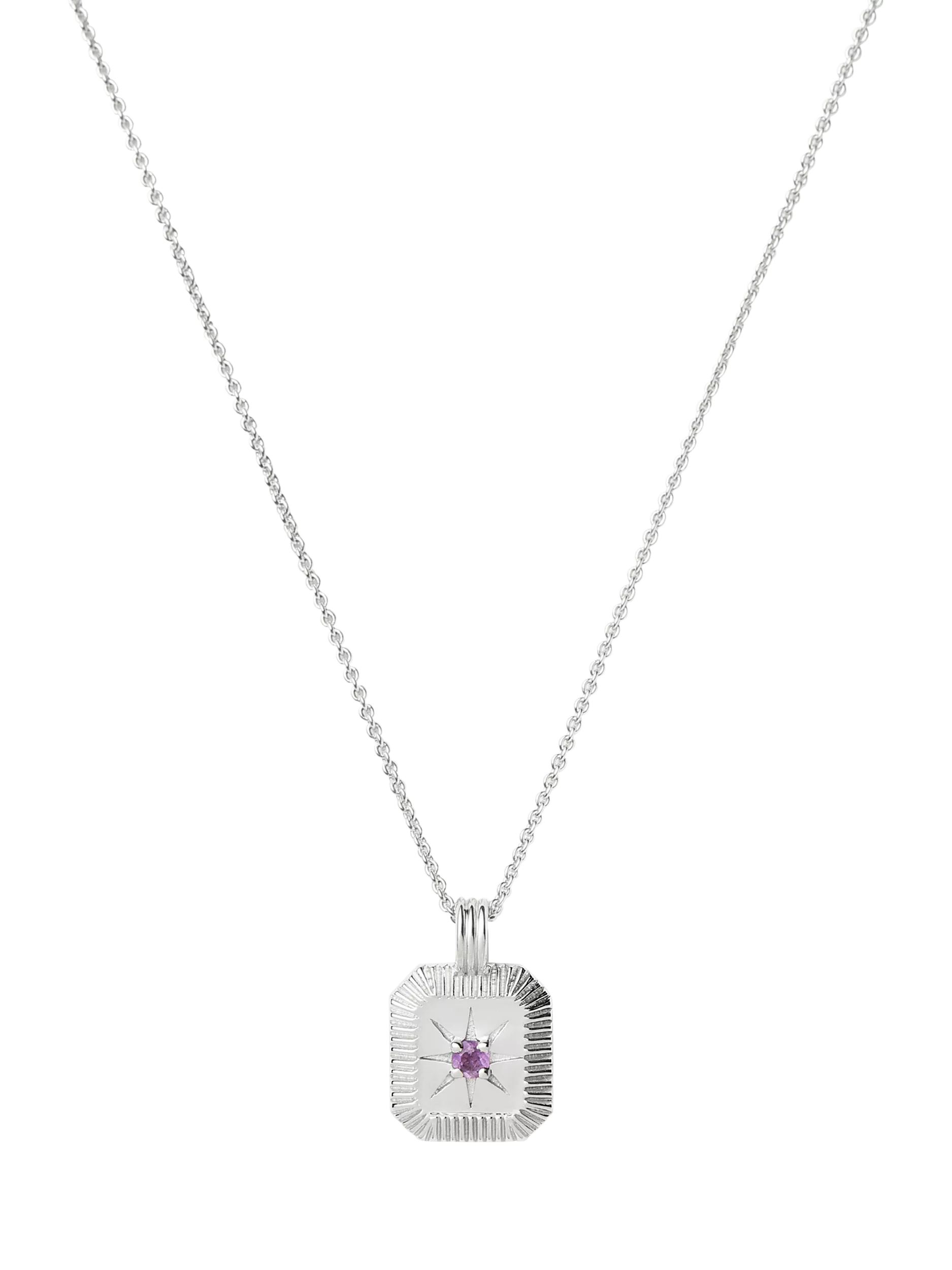 Missoma birthstone pendant necklace amethyst sterling silver - British product