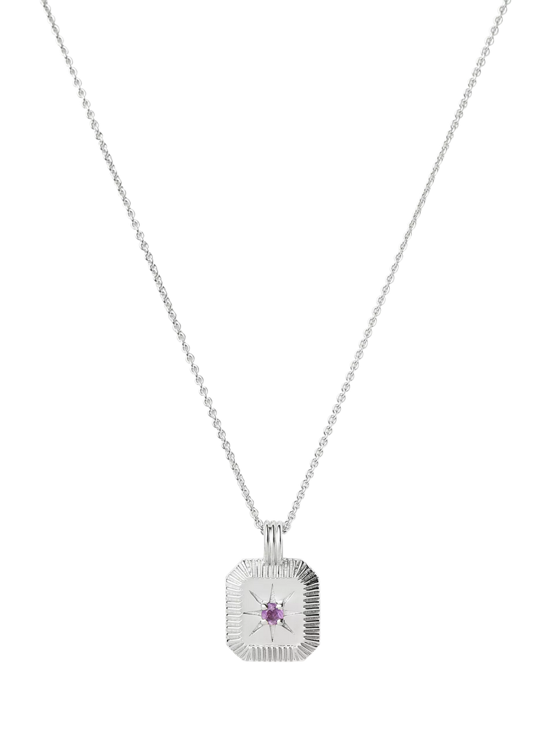 Missoma birthstone pendant necklace amethyst sterling silver - British product