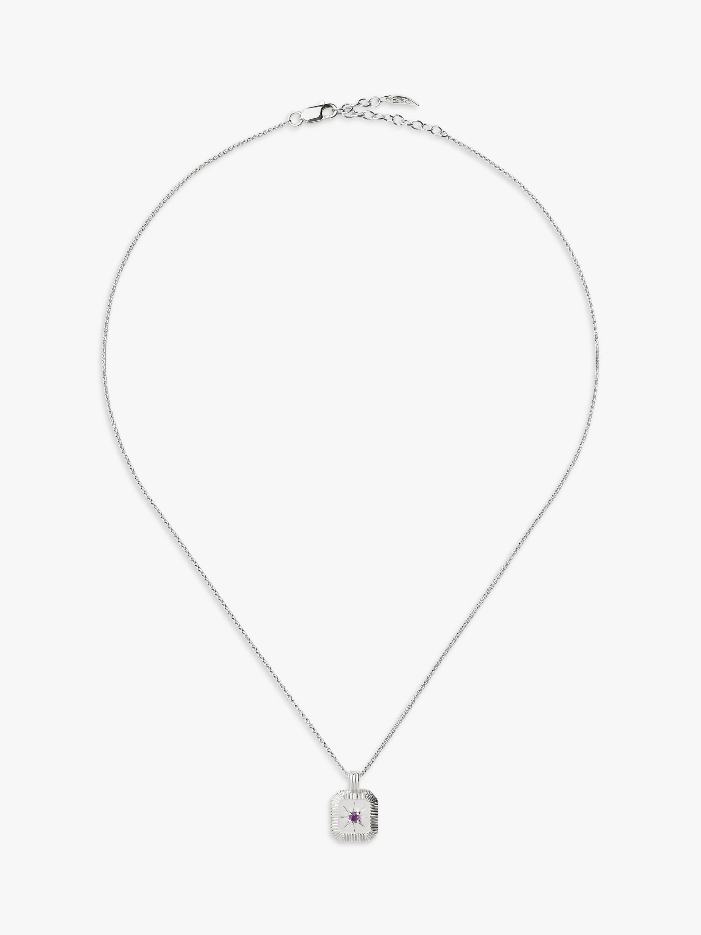 Missoma birthstone pendant necklace amethyst sterling silver - British product