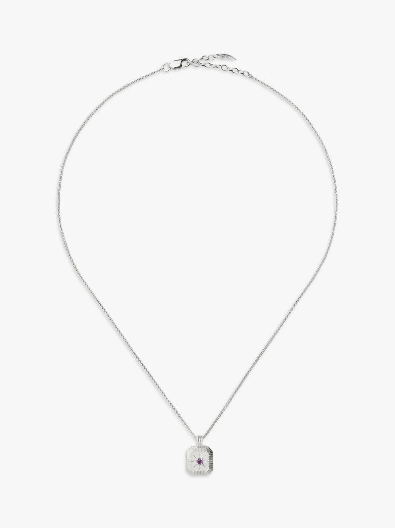 Missoma birthstone pendant necklace amethyst sterling silver - British product