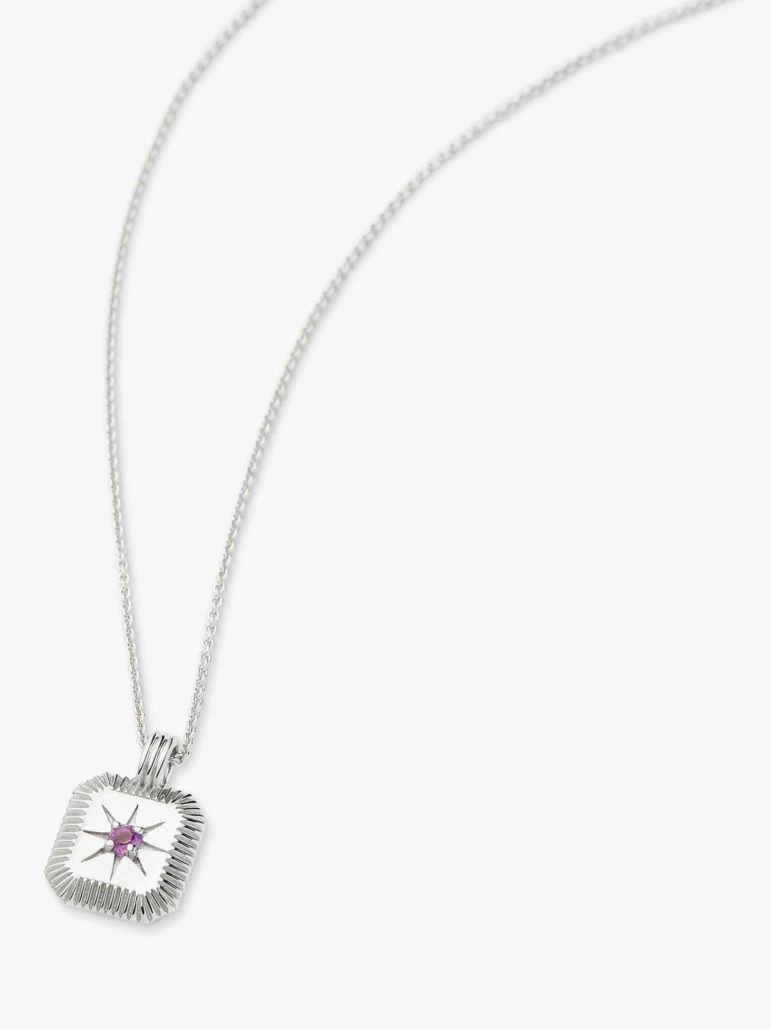 Missoma birthstone pendant necklace amethyst sterling silver - British product