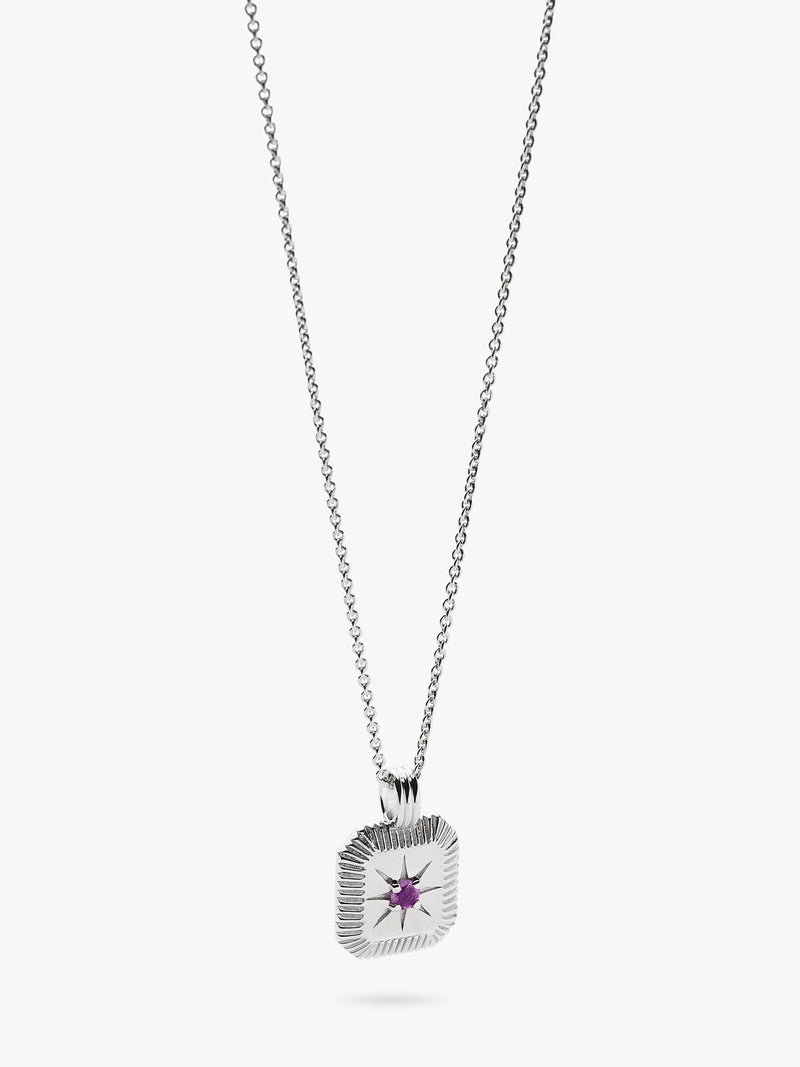 Missoma birthstone pendant necklace amethyst sterling silver - British product