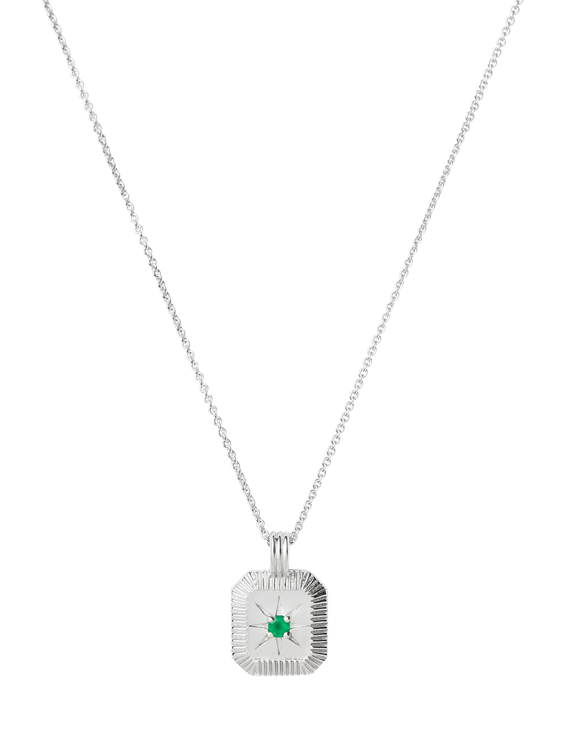 Missoma Birthstone Ridged Pendant Necklace