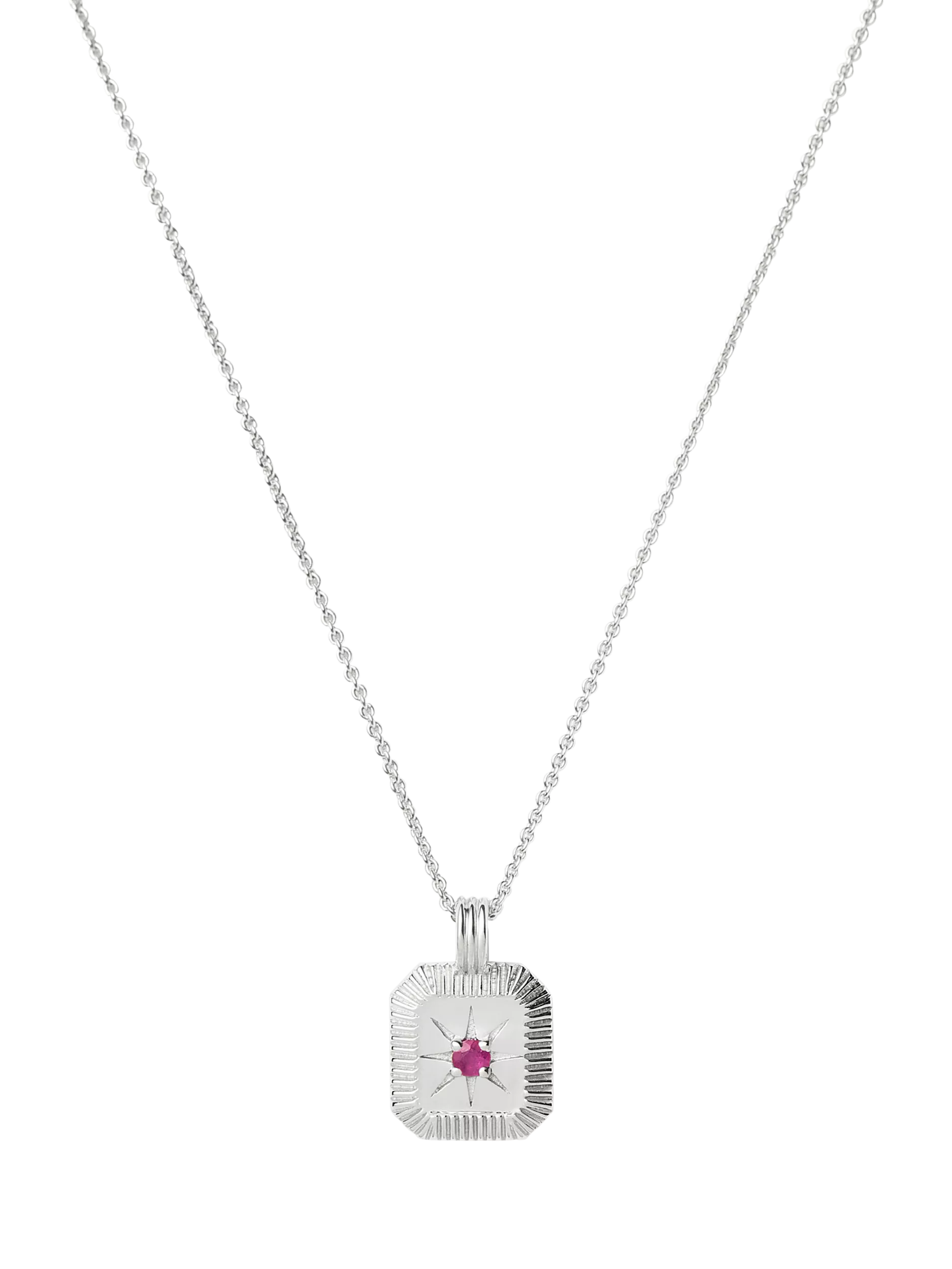 Missoma Birthstone Ridged Pendant Necklace