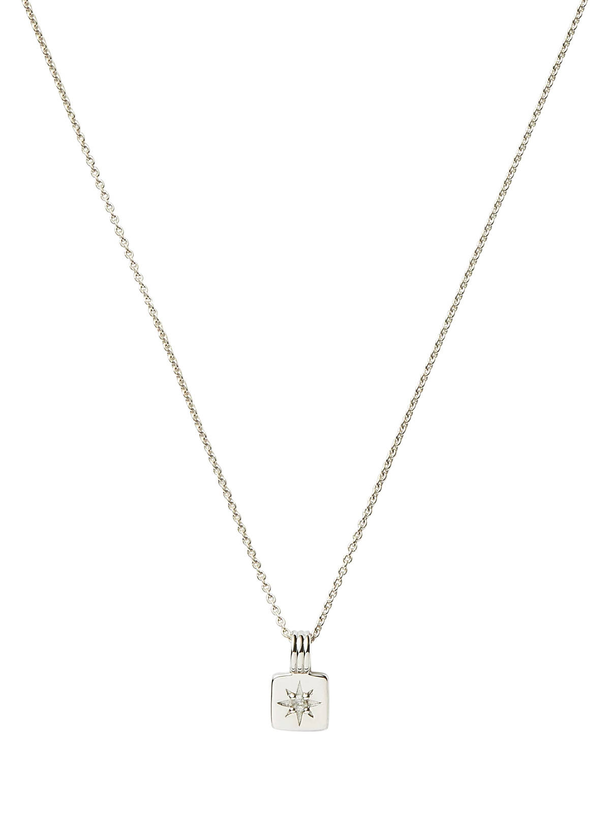 Missoma silver birthstone ridged pendant necklace, imported from the UK