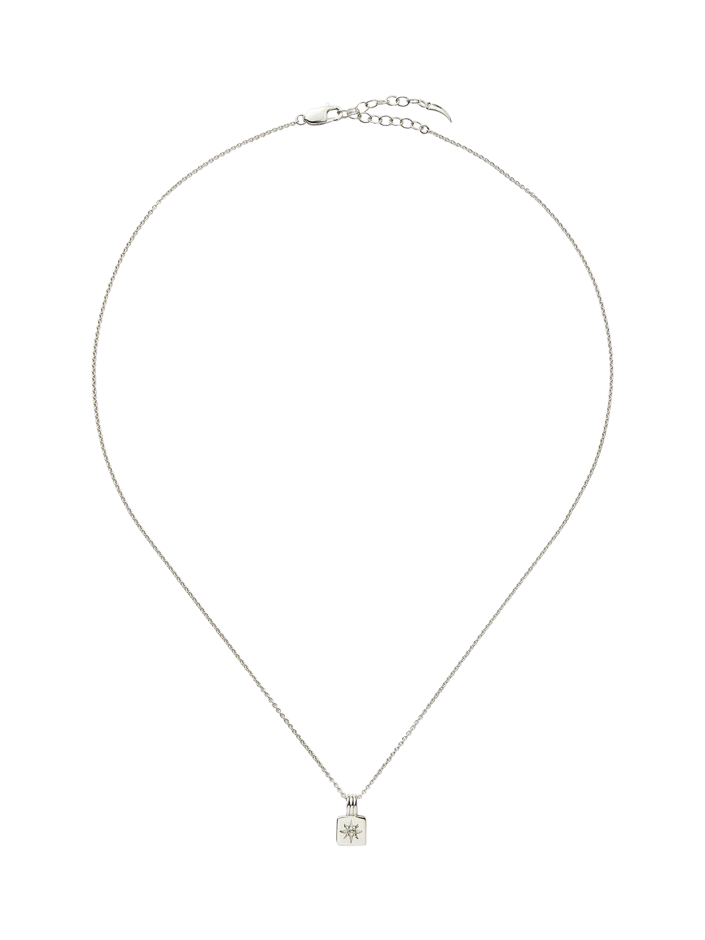 Missoma silver birthstone ridged pendant necklace, imported from the UK