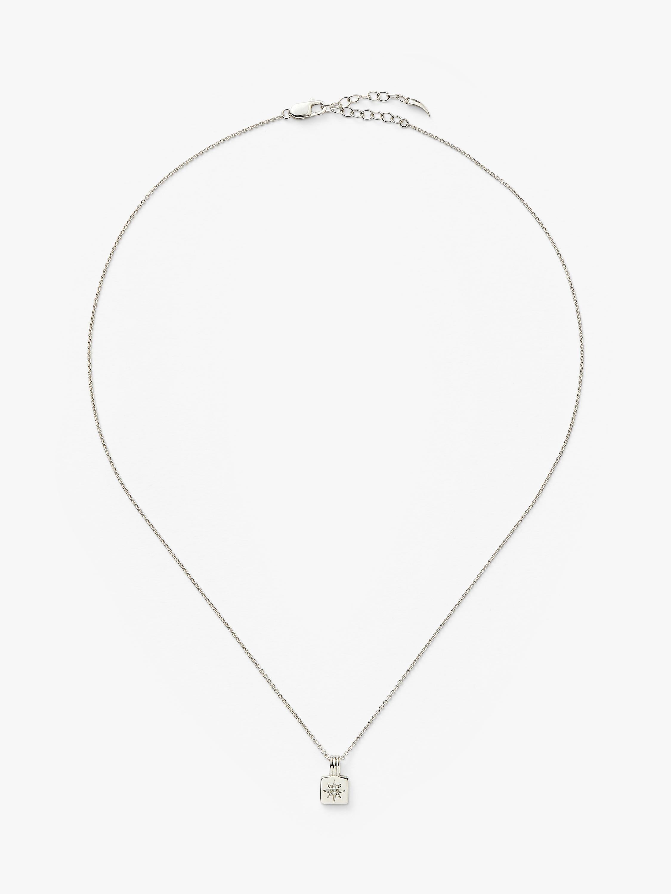 Missoma silver birthstone ridged pendant necklace, imported from the UK