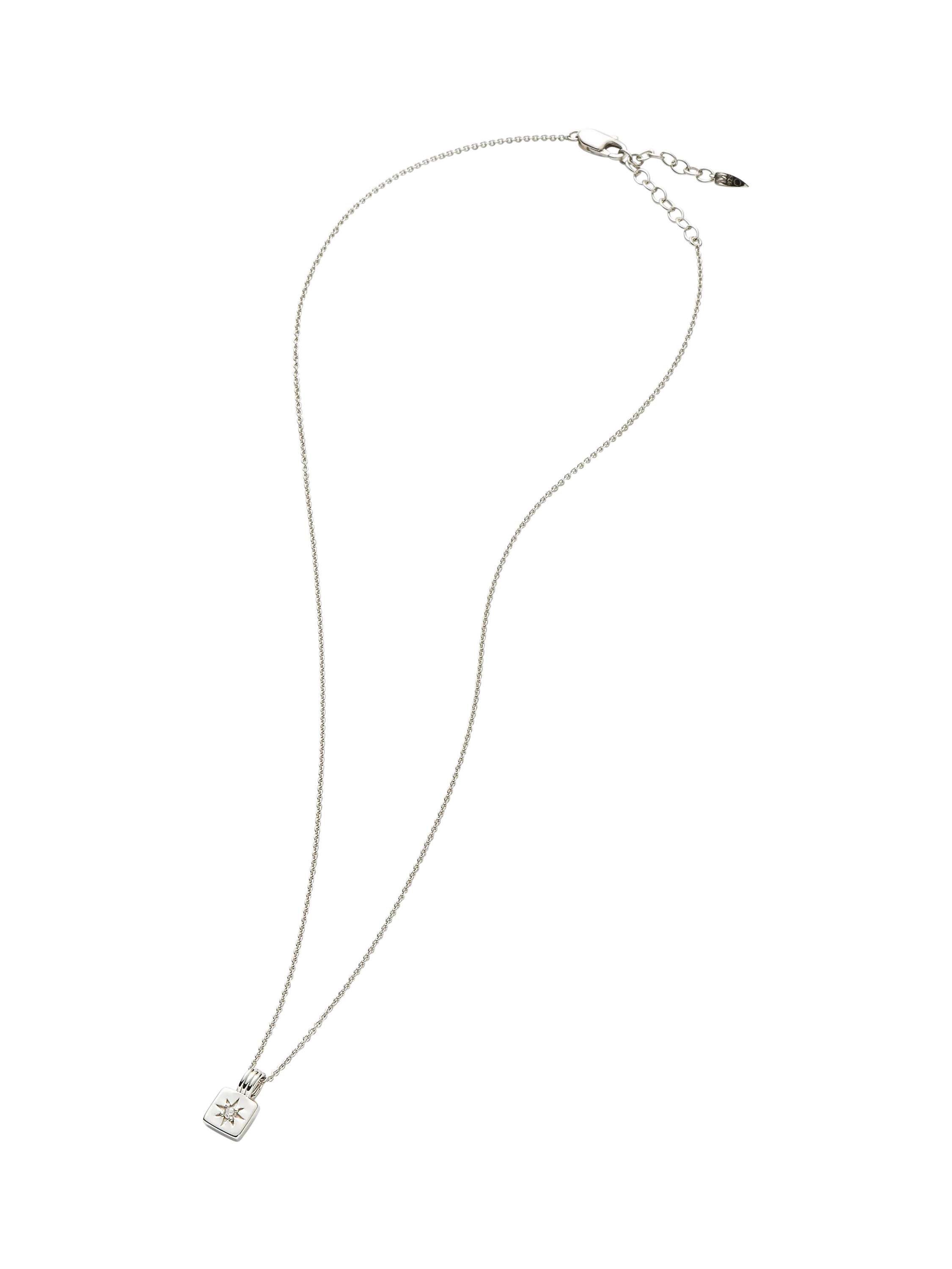Missoma silver birthstone ridged pendant necklace, imported from the UK