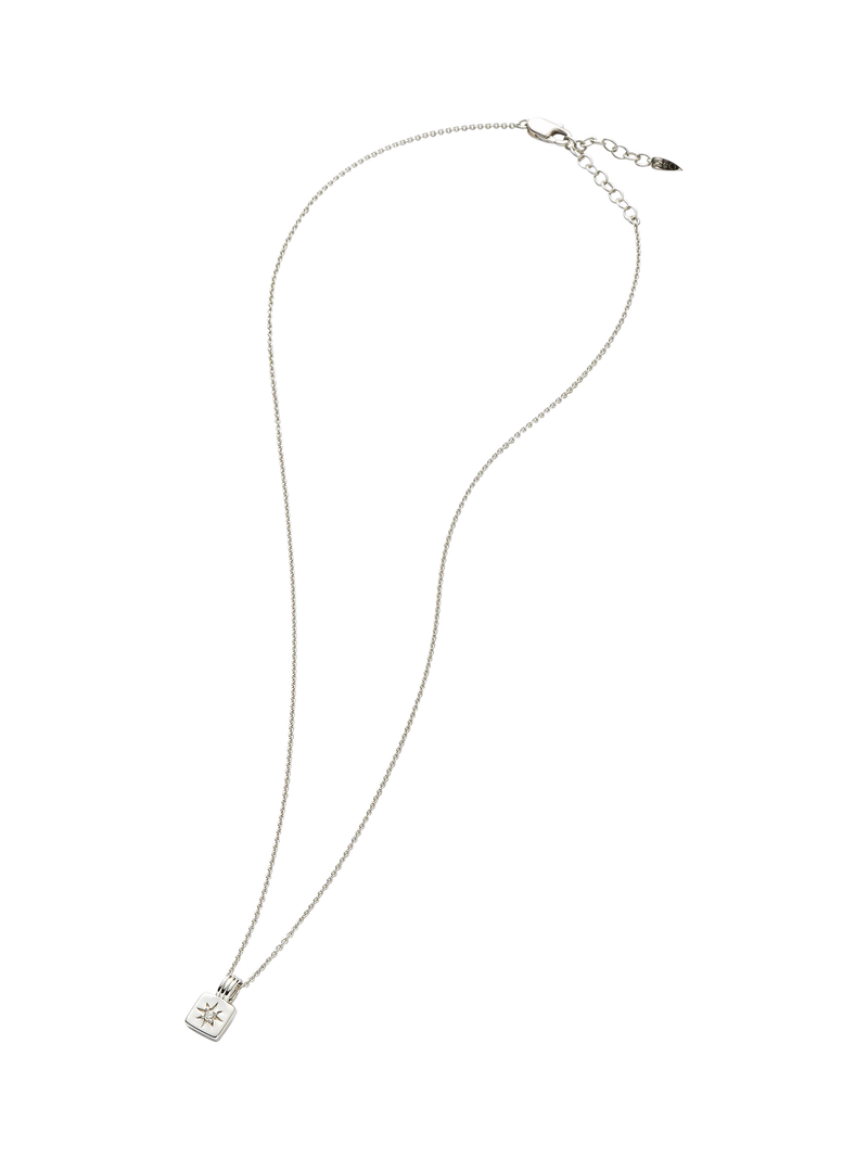 Missoma silver birthstone ridged pendant necklace, imported from the UK