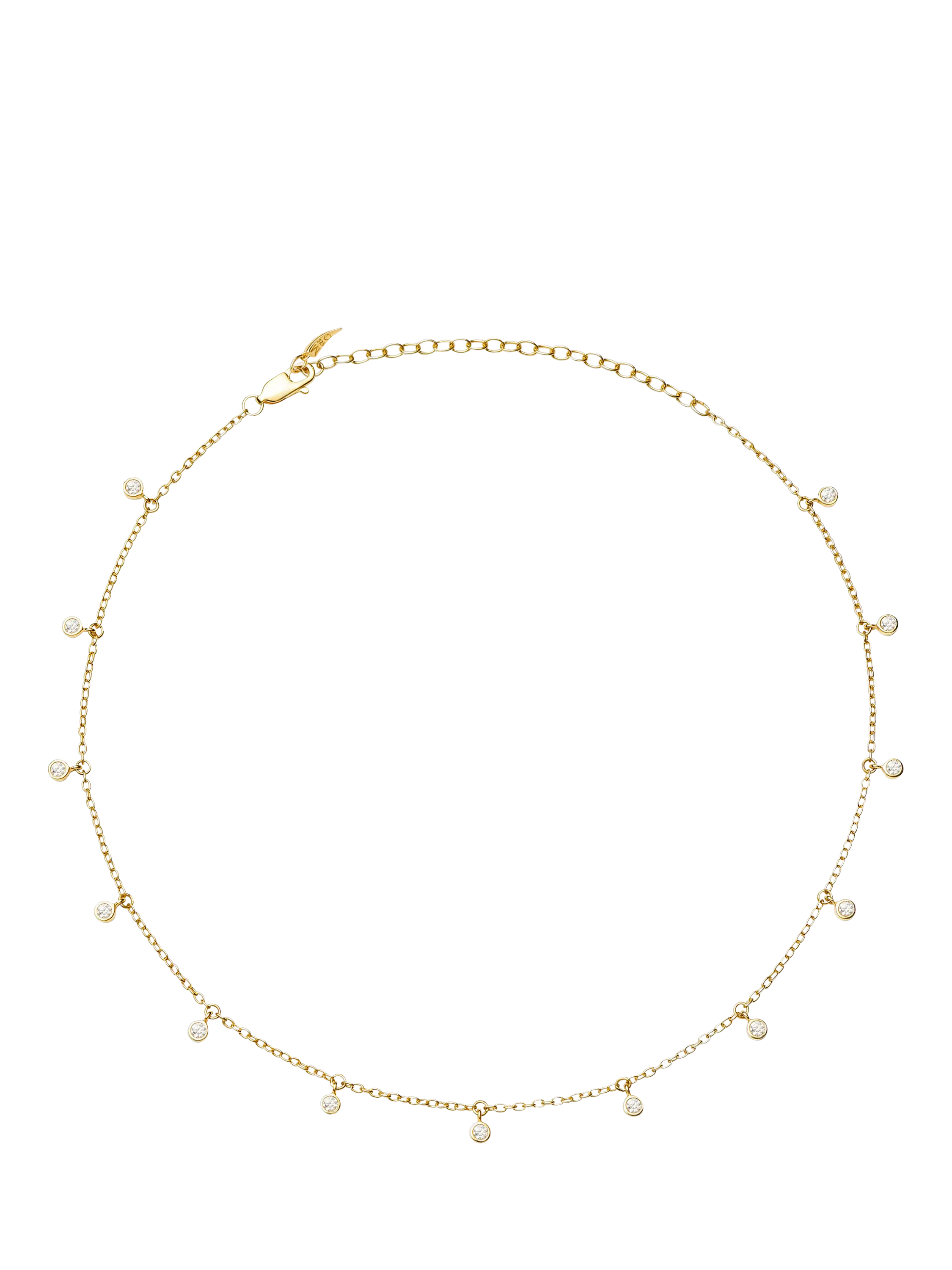 Missoma crystal drop choker necklace in gold 38cm (British brand)