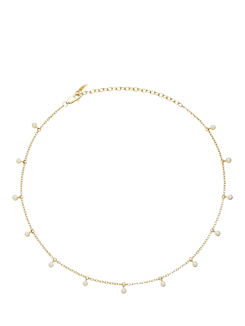 Missoma crystal drop choker necklace in gold 38cm (British brand)