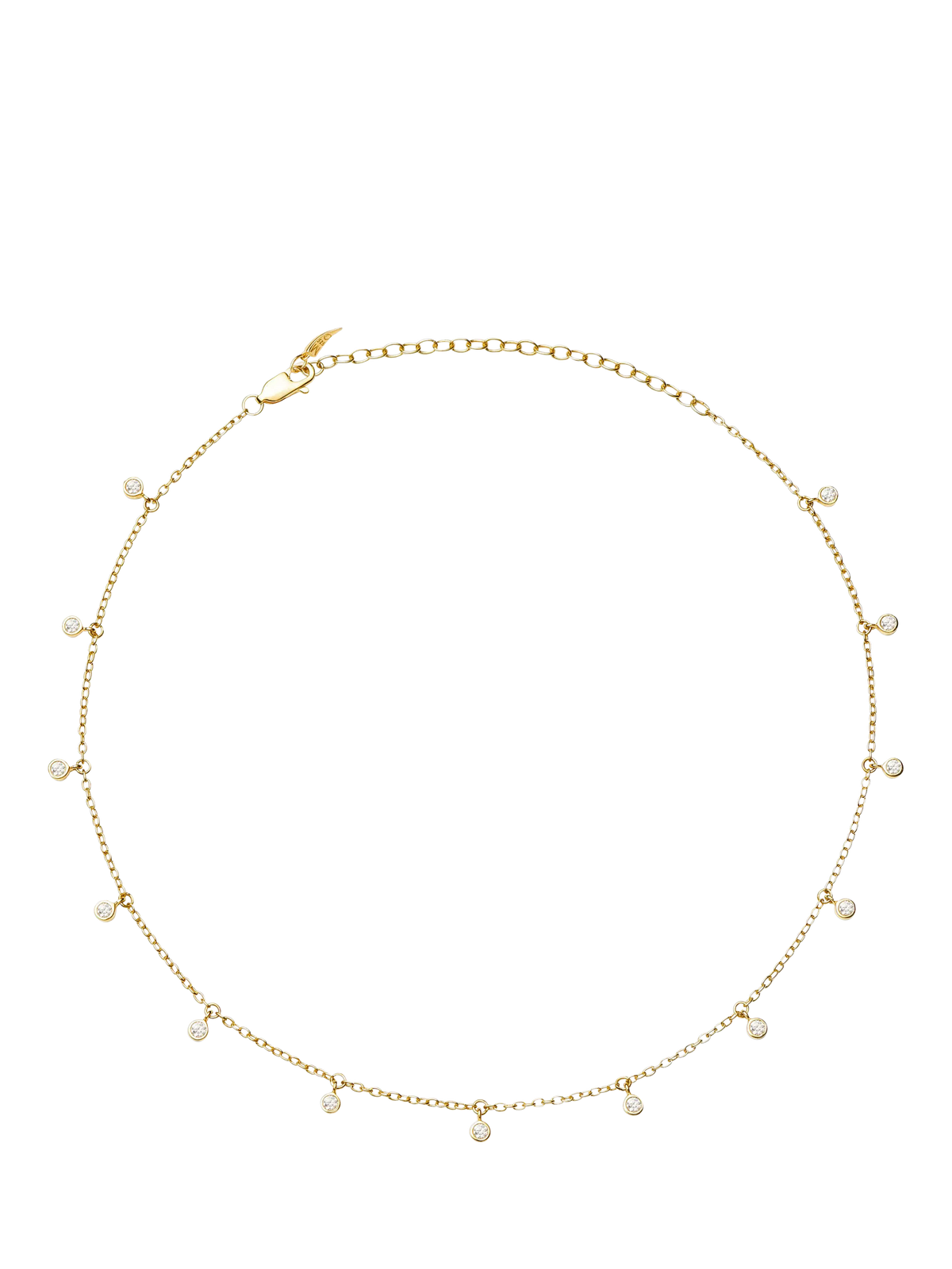 Missoma crystal drop choker necklace in gold 38cm (British brand)