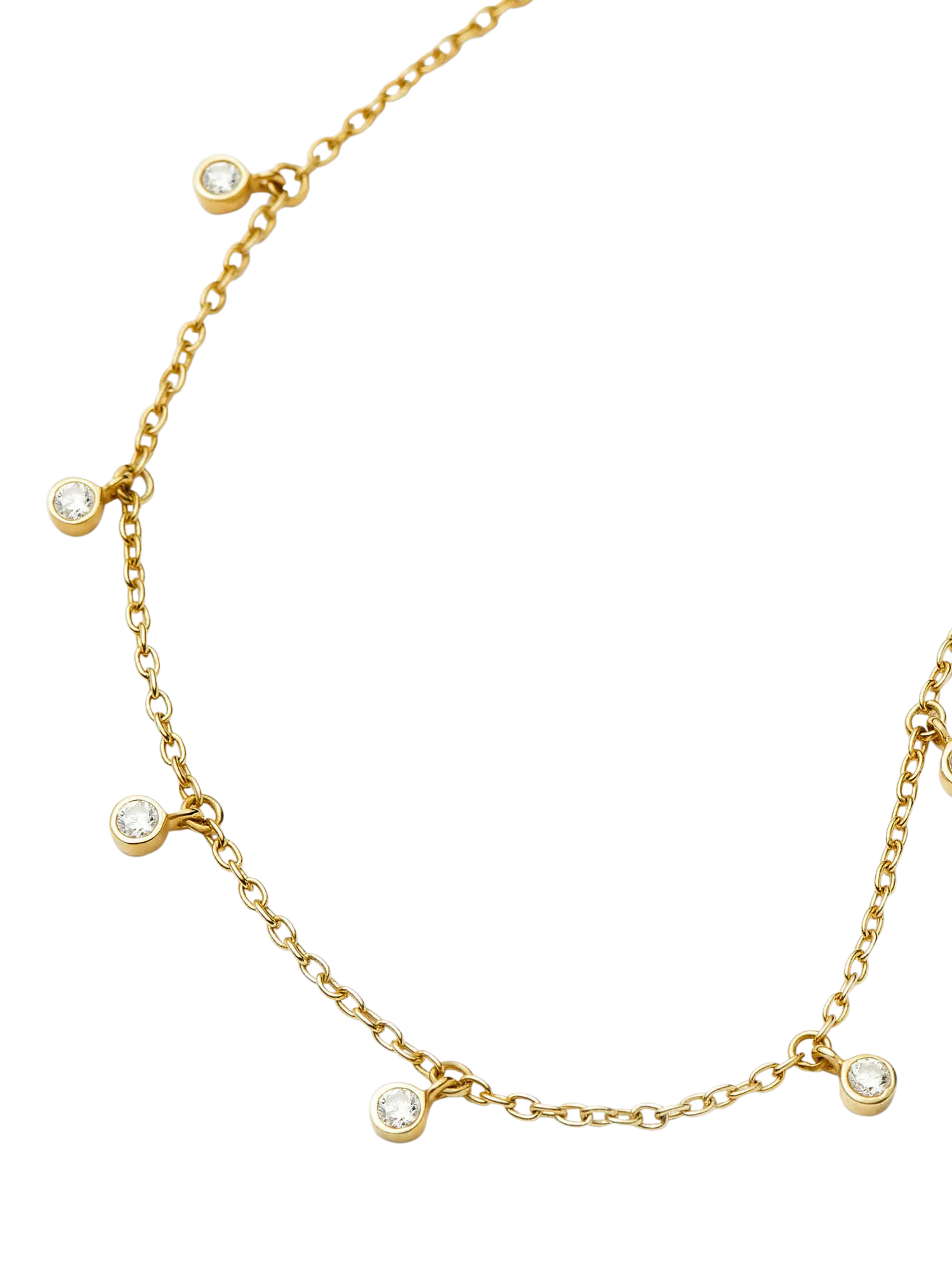 Missoma crystal drop choker necklace in gold 38cm (British brand)