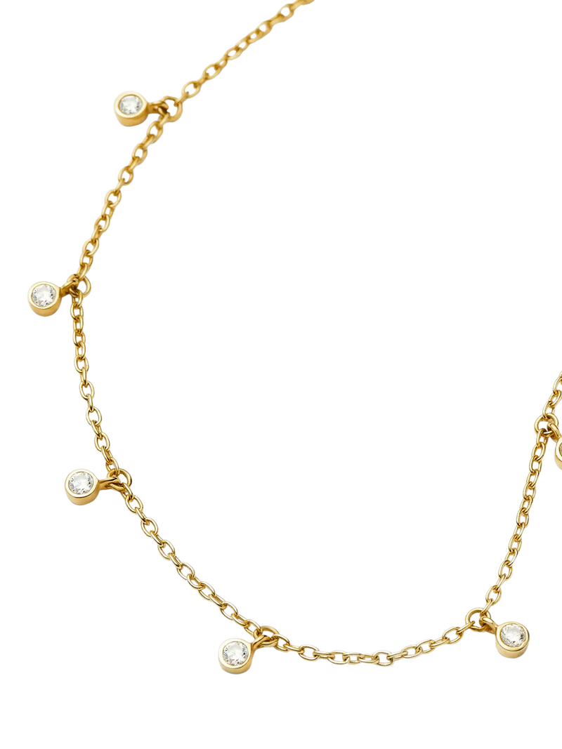 Missoma crystal drop choker necklace in gold 38cm (British brand)