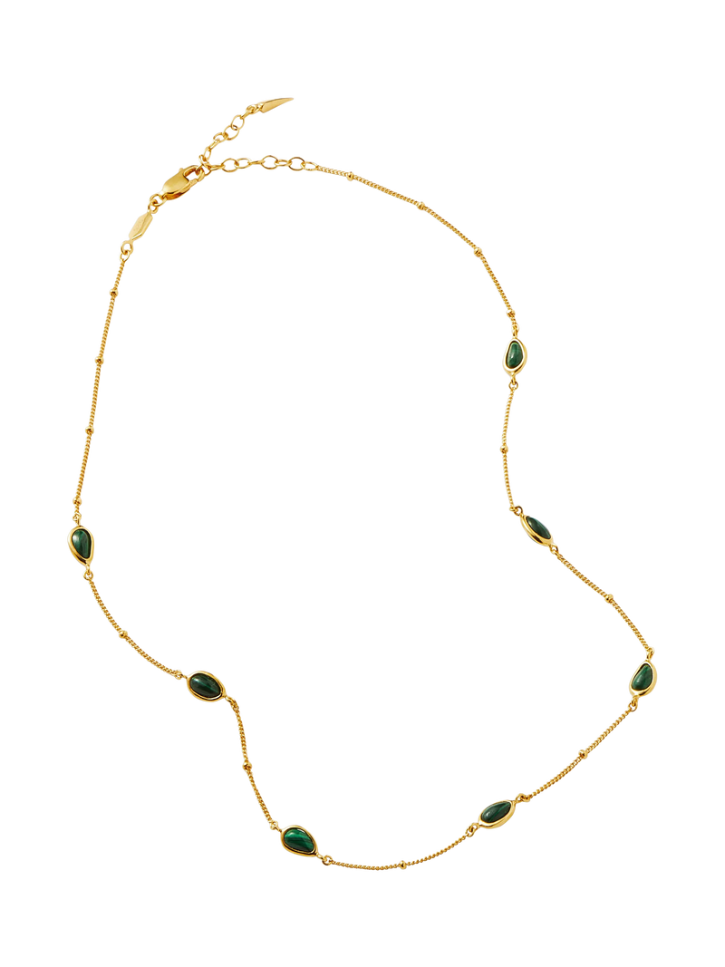 Missoma gold malachite choker necklace 42cm (British brand)