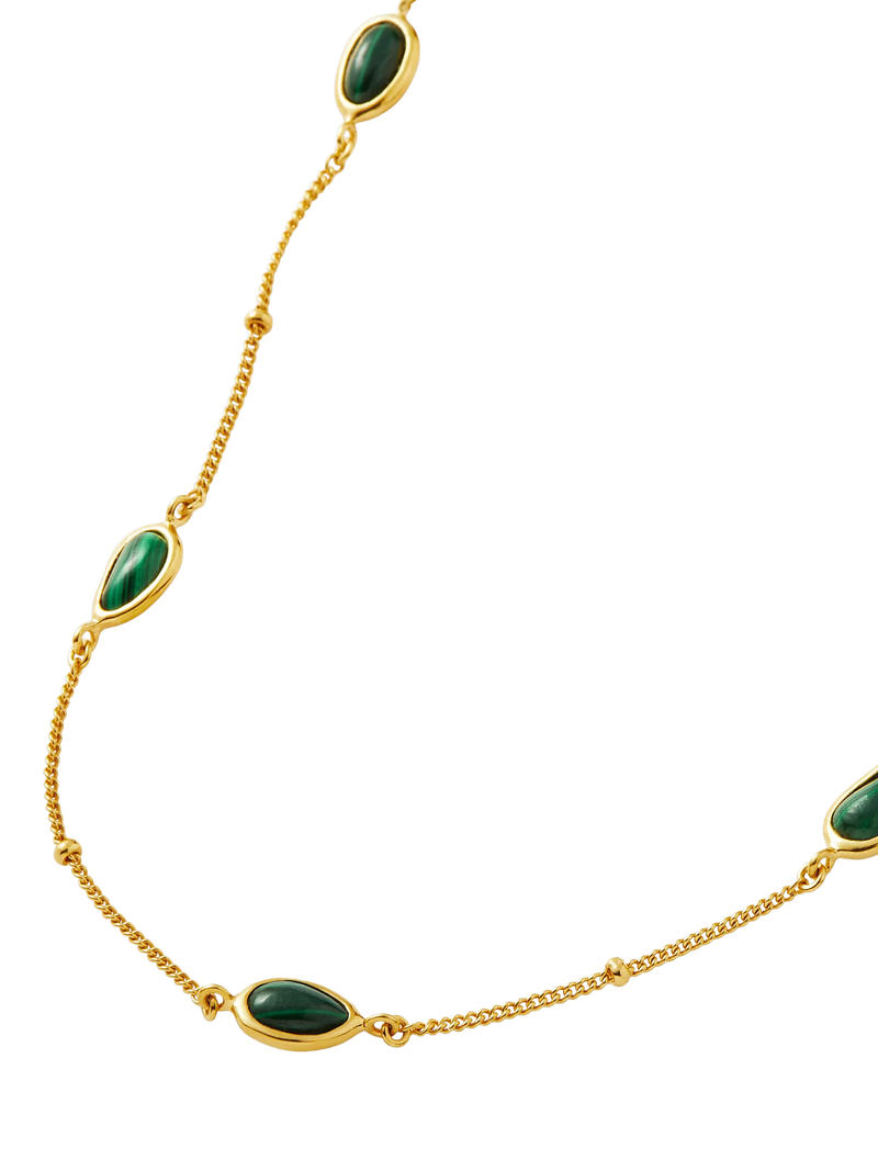 Missoma gold malachite choker necklace 42cm (British brand)