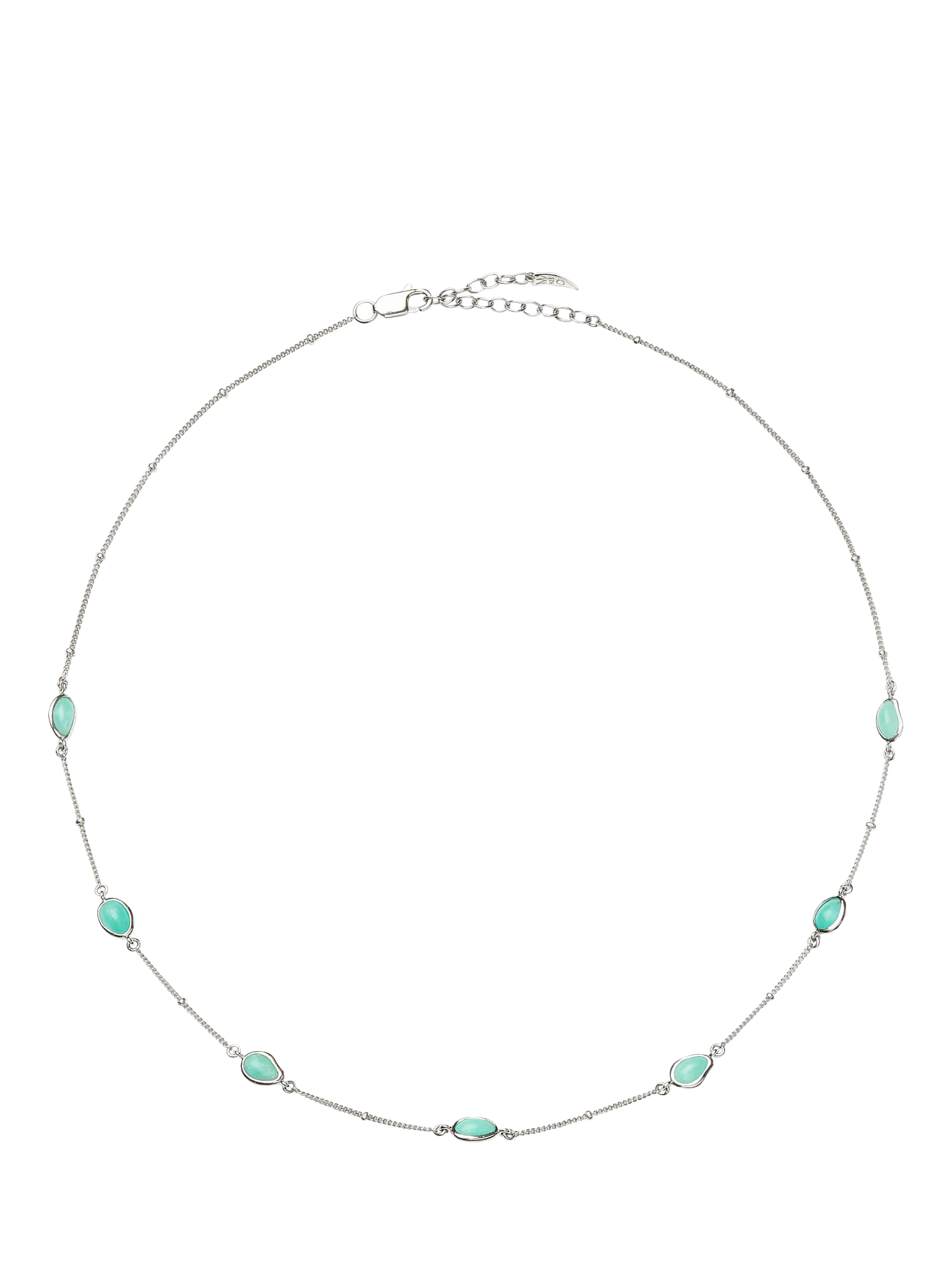 Missoma Molten Amazonite Charm Necklace in silver - British product