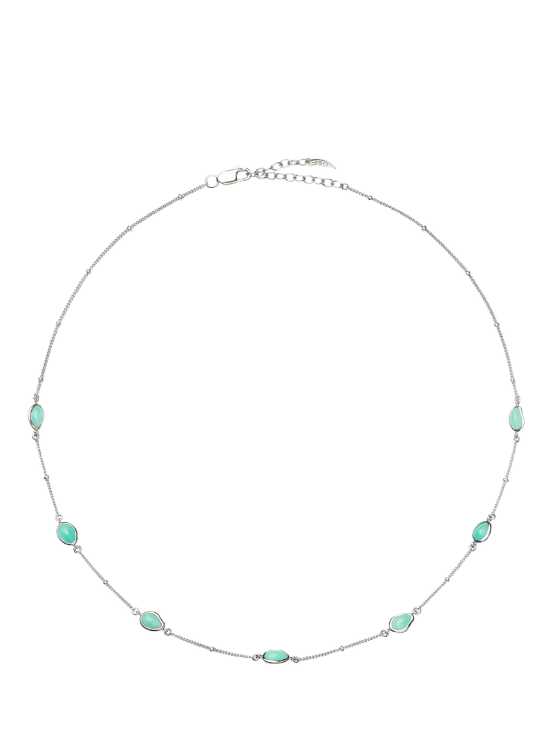Missoma Molten Amazonite Charm Necklace in silver - British product