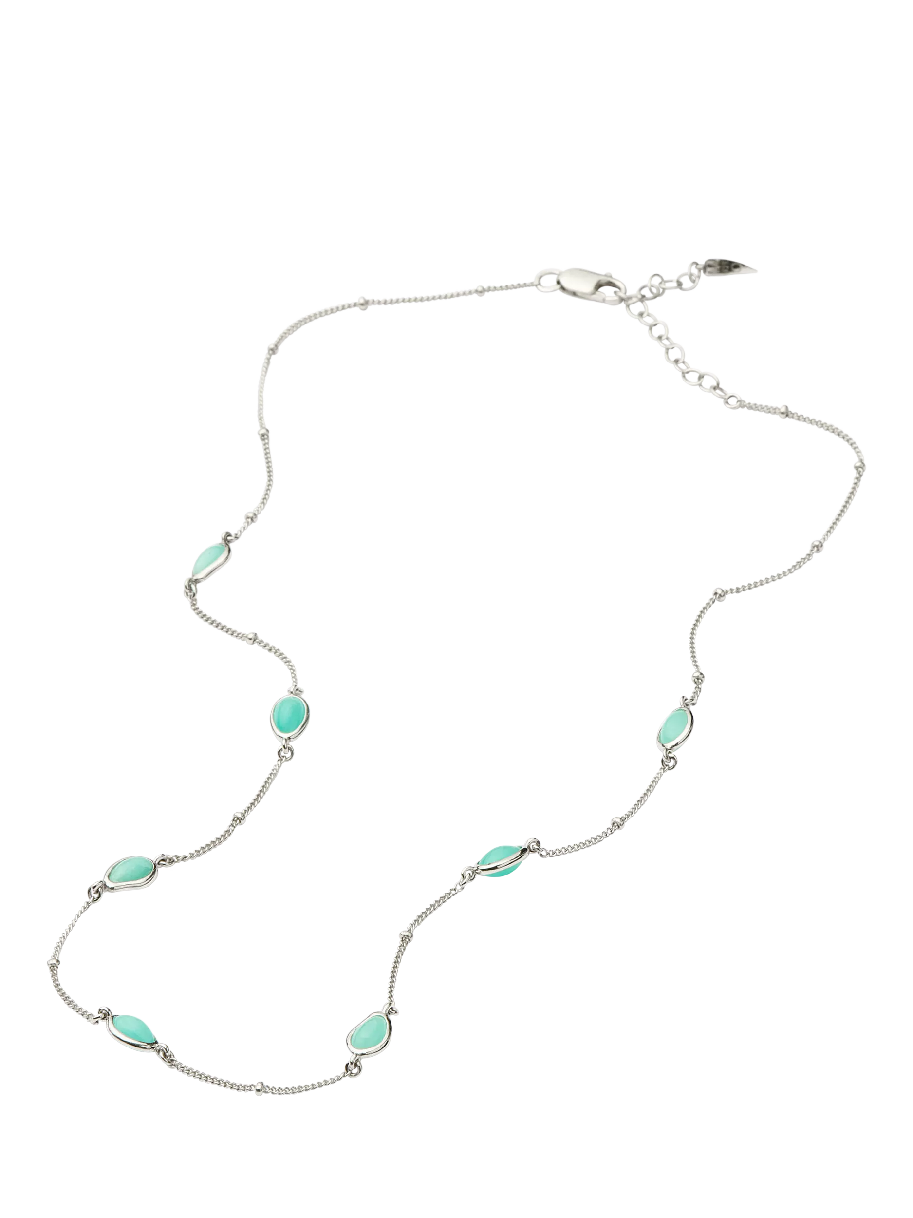 Missoma Molten Amazonite Charm Necklace in silver - British product