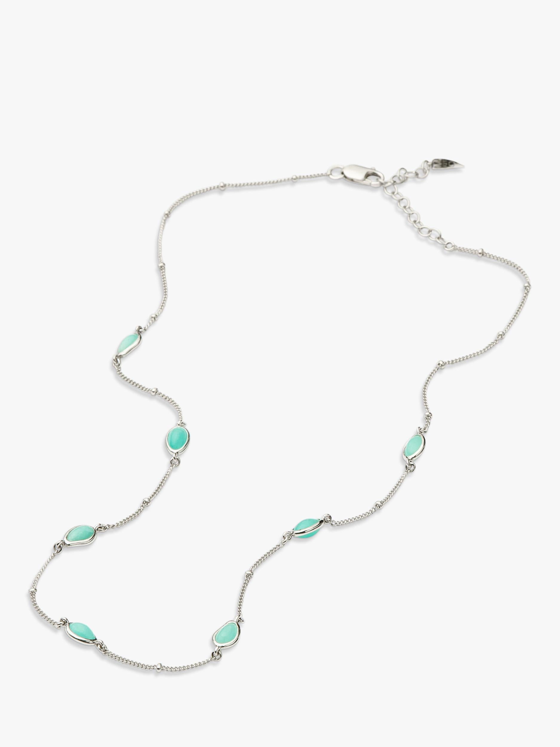 Missoma Molten Amazonite Charm Necklace in silver - British product