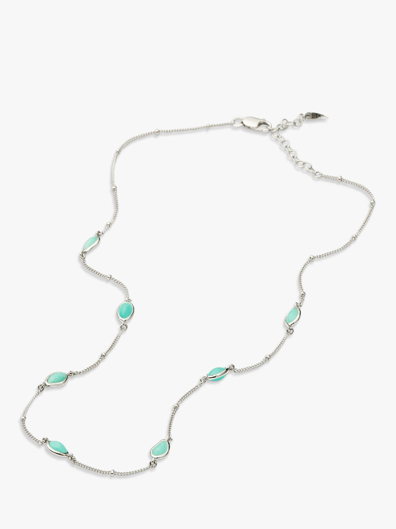 Missoma Molten Amazonite Charm Necklace in silver - British product