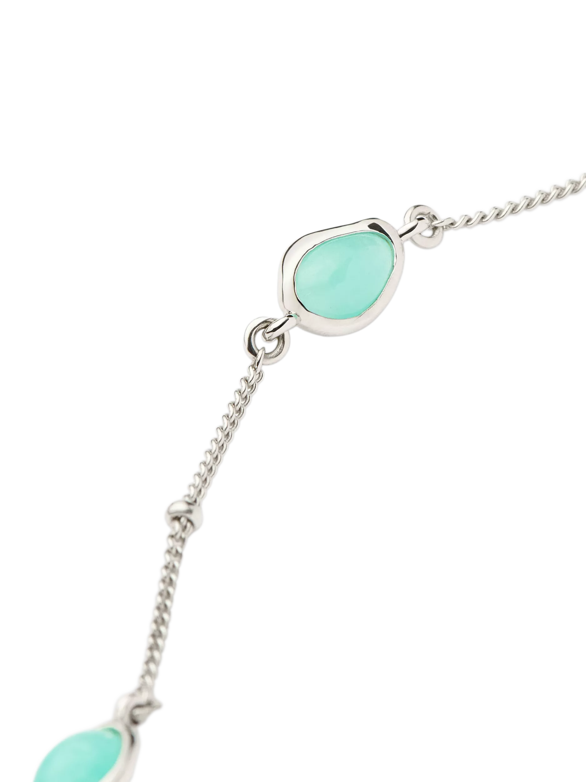 Missoma Molten Amazonite Charm Necklace in silver - British product