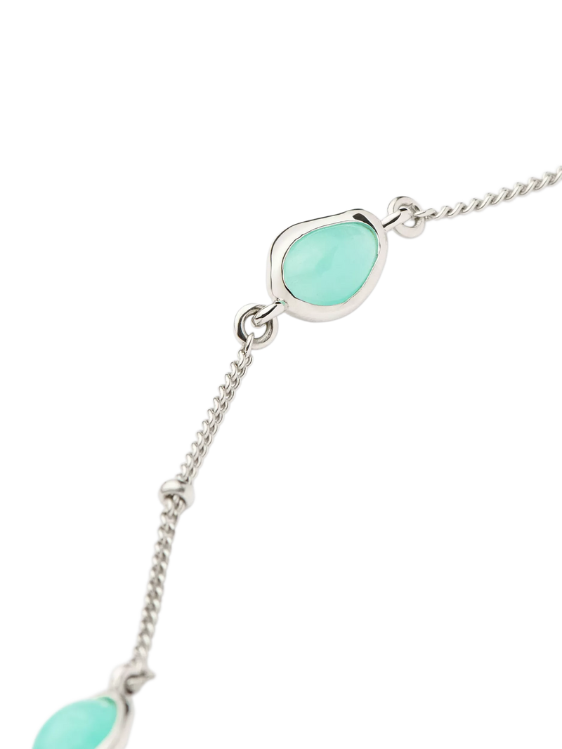 Missoma Molten Amazonite Charm Necklace in silver - British product