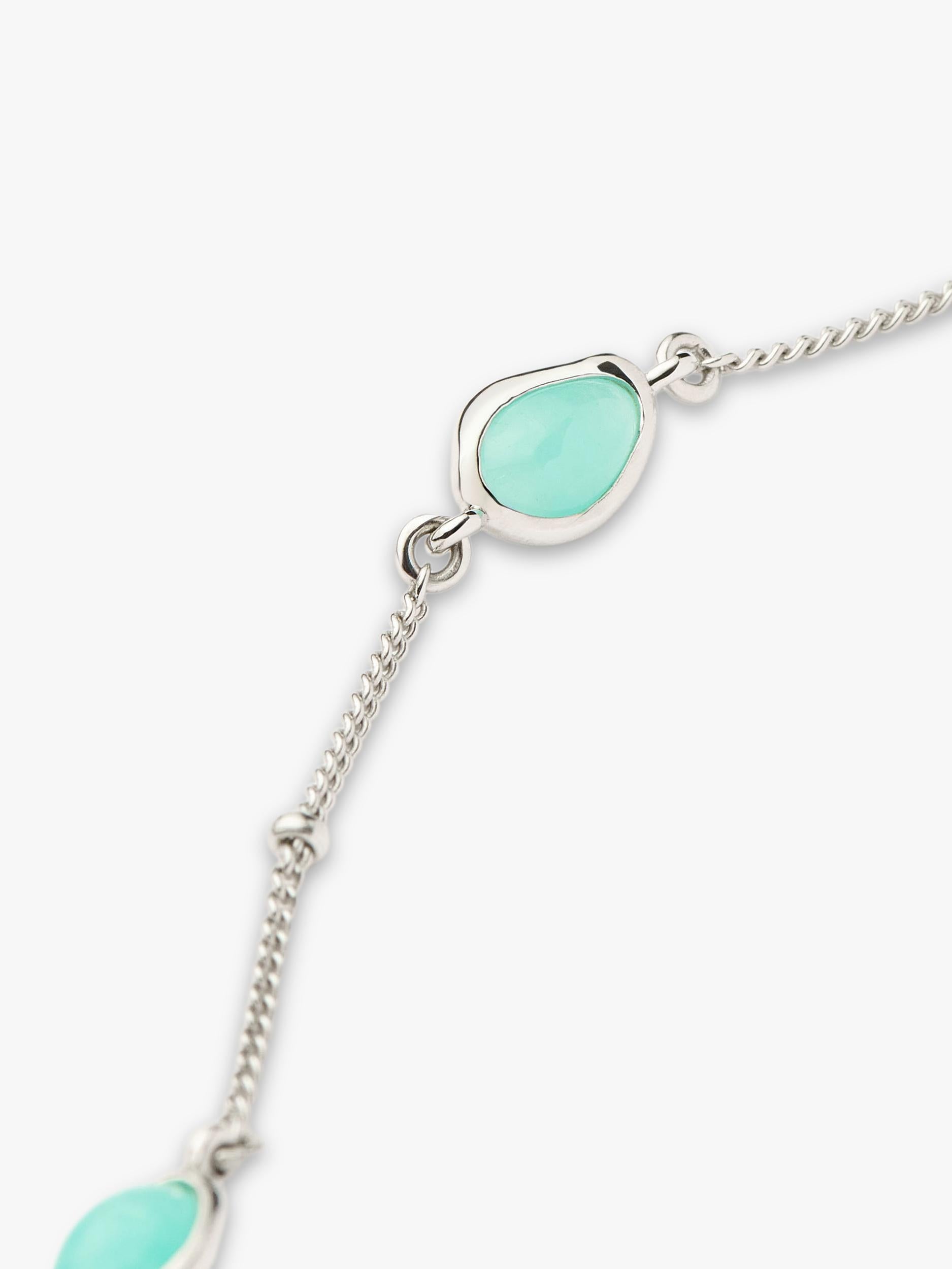 Missoma Molten Amazonite Charm Necklace in silver - British product