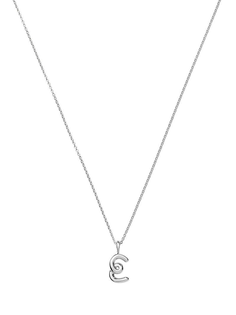 Missoma Curly Molten Mini Initial Pendant Necklace, E