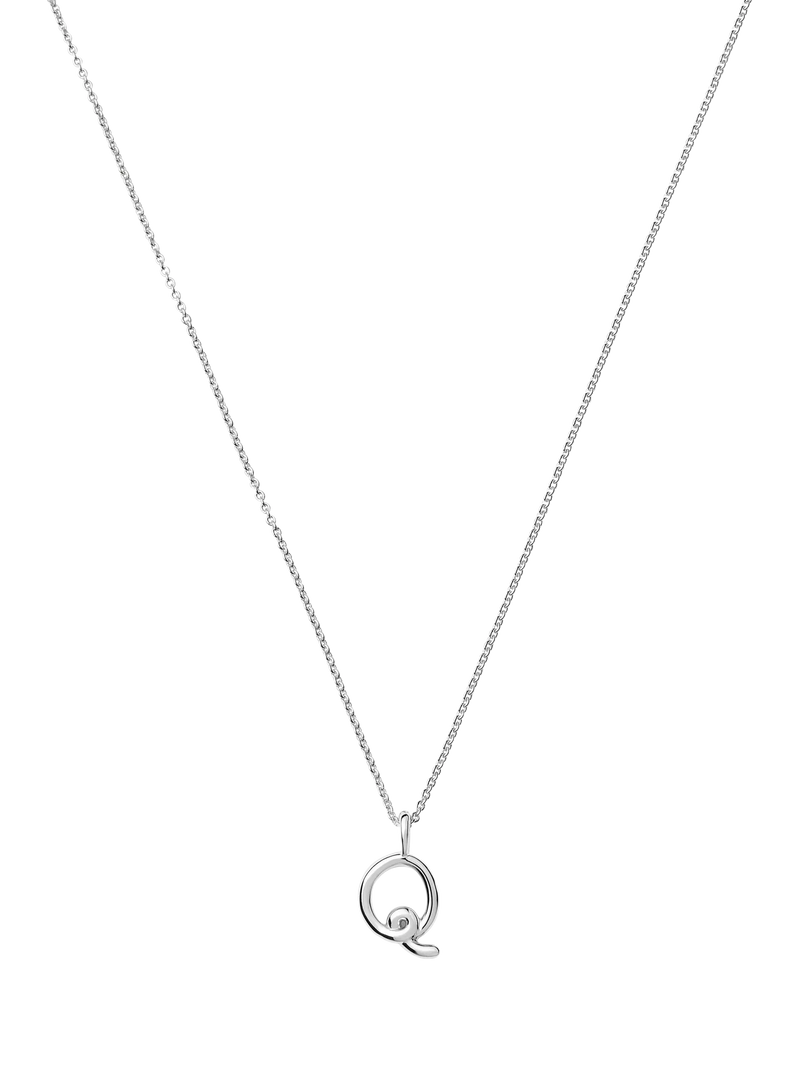 Missoma Curly Molten Mini Initial Pendant Necklace, Q