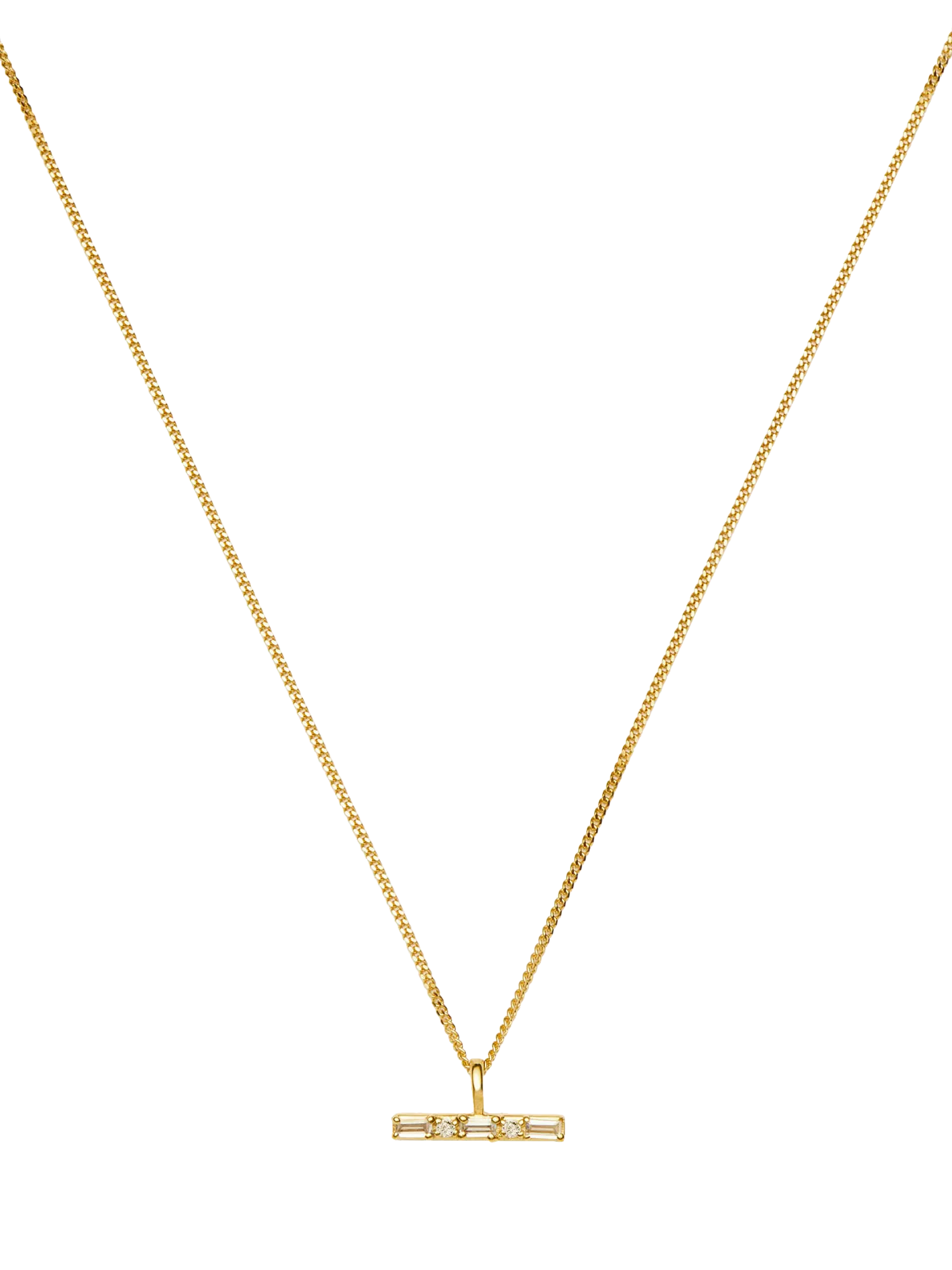 Missoma crystal T-bar necklace gold vermeil - British product