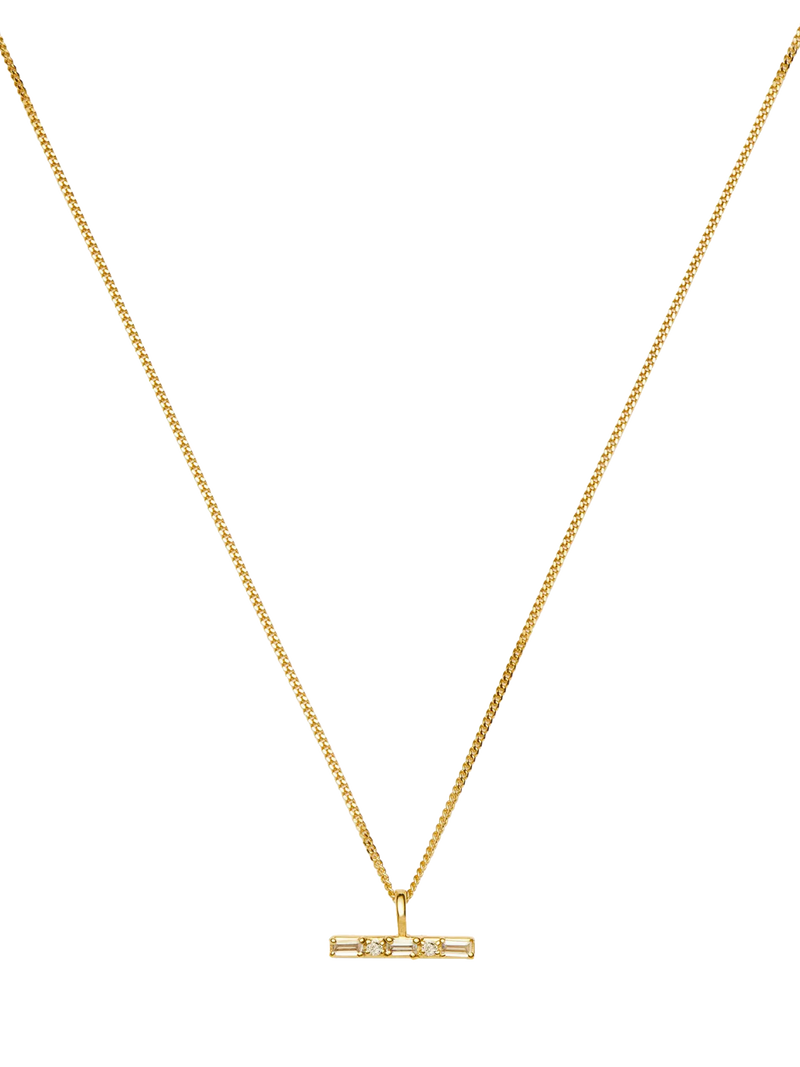 Missoma crystal T-bar necklace gold vermeil - British product