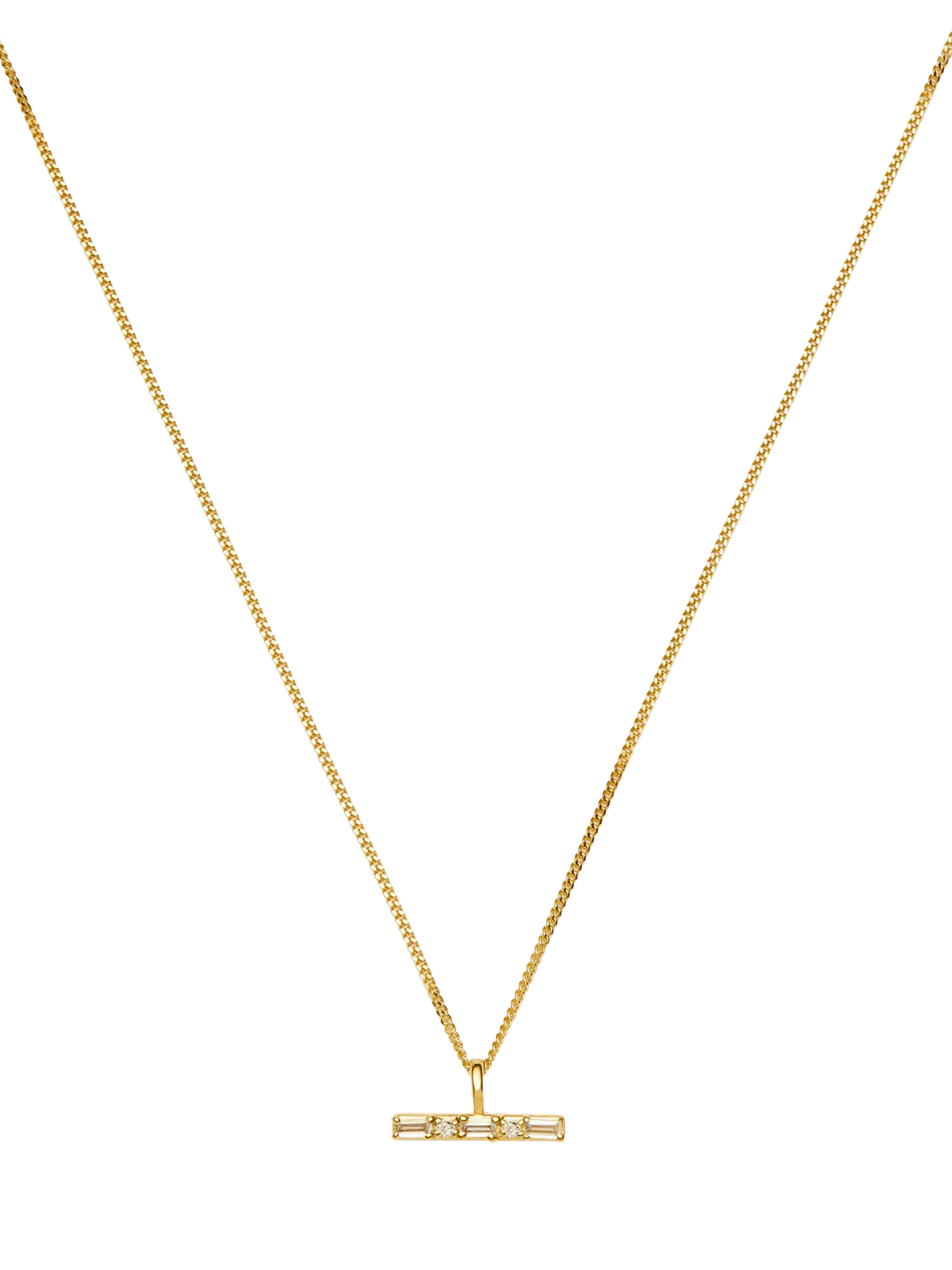 Missoma crystal T-bar necklace gold vermeil - British product