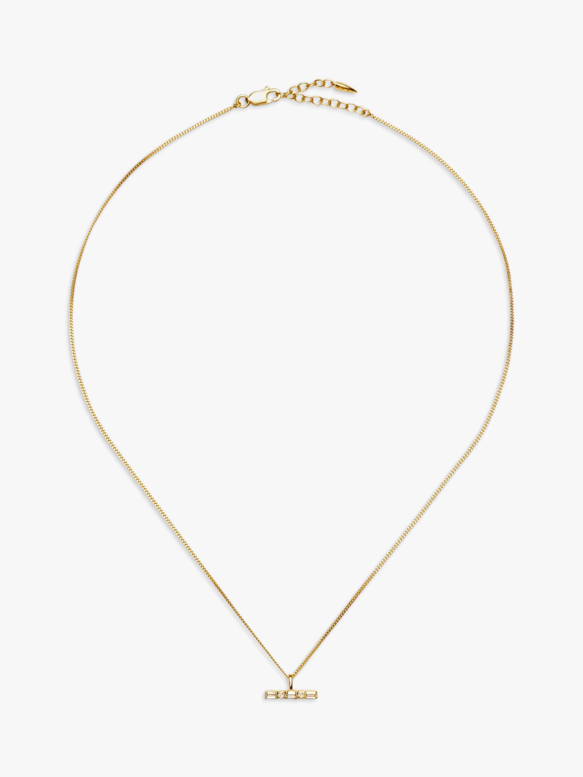 Missoma crystal T-bar necklace gold vermeil - British product