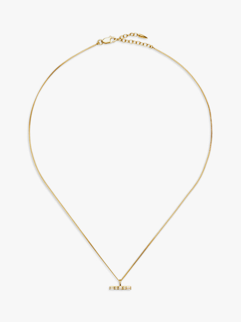 Missoma crystal T-bar necklace gold vermeil - British product