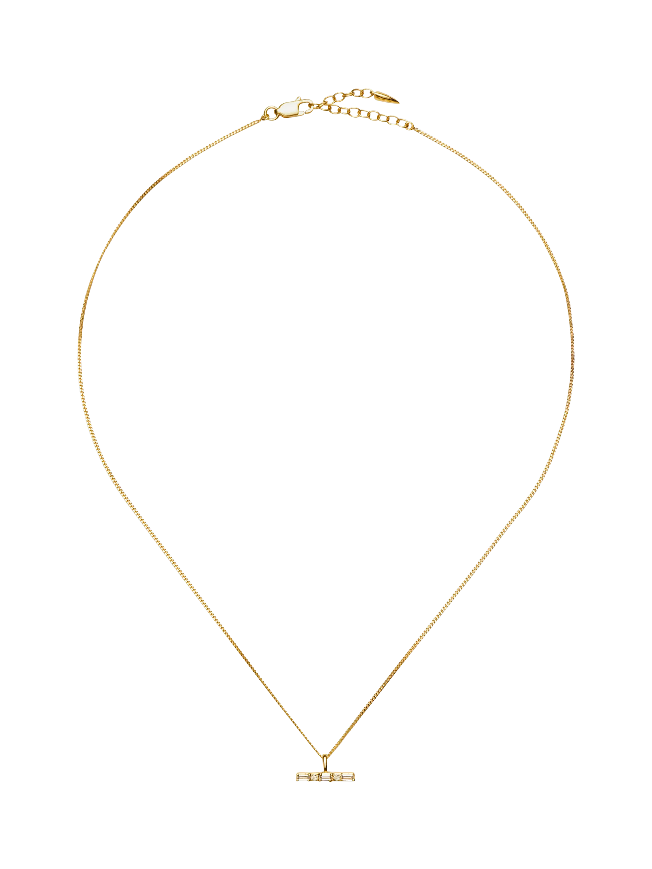 Missoma crystal T-bar necklace gold vermeil - British product