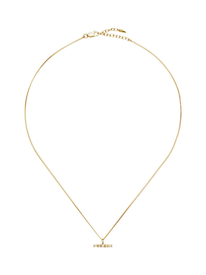 Missoma crystal T-bar necklace gold vermeil - British product