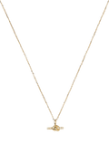 Missoma knotted diamond T-bar necklace 14ct yellow gold, UK version