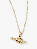 Missoma knotted diamond T-bar necklace 14ct yellow gold, UK version