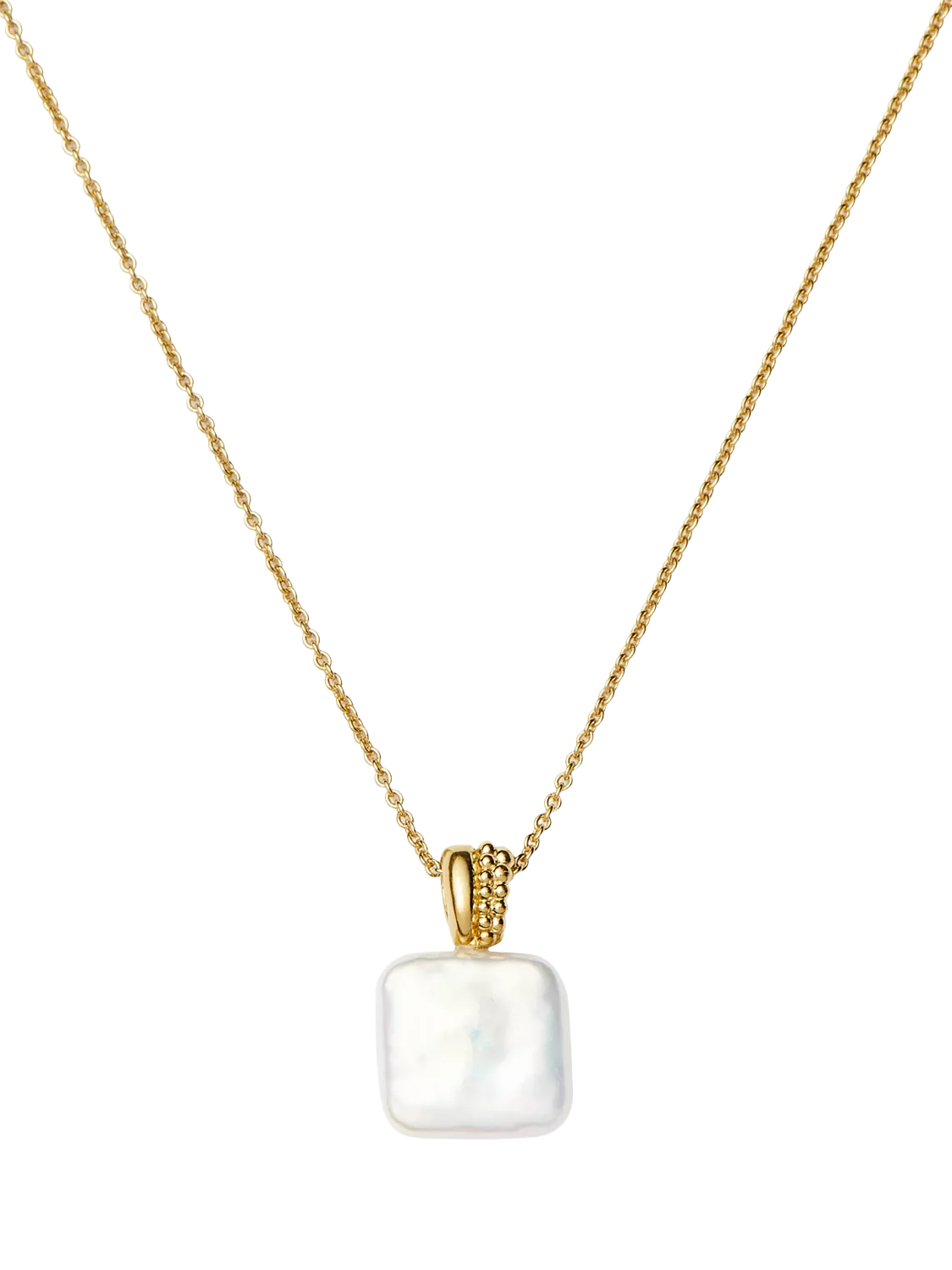 Missoma Square Baya pendant necklace gold pearl - British product