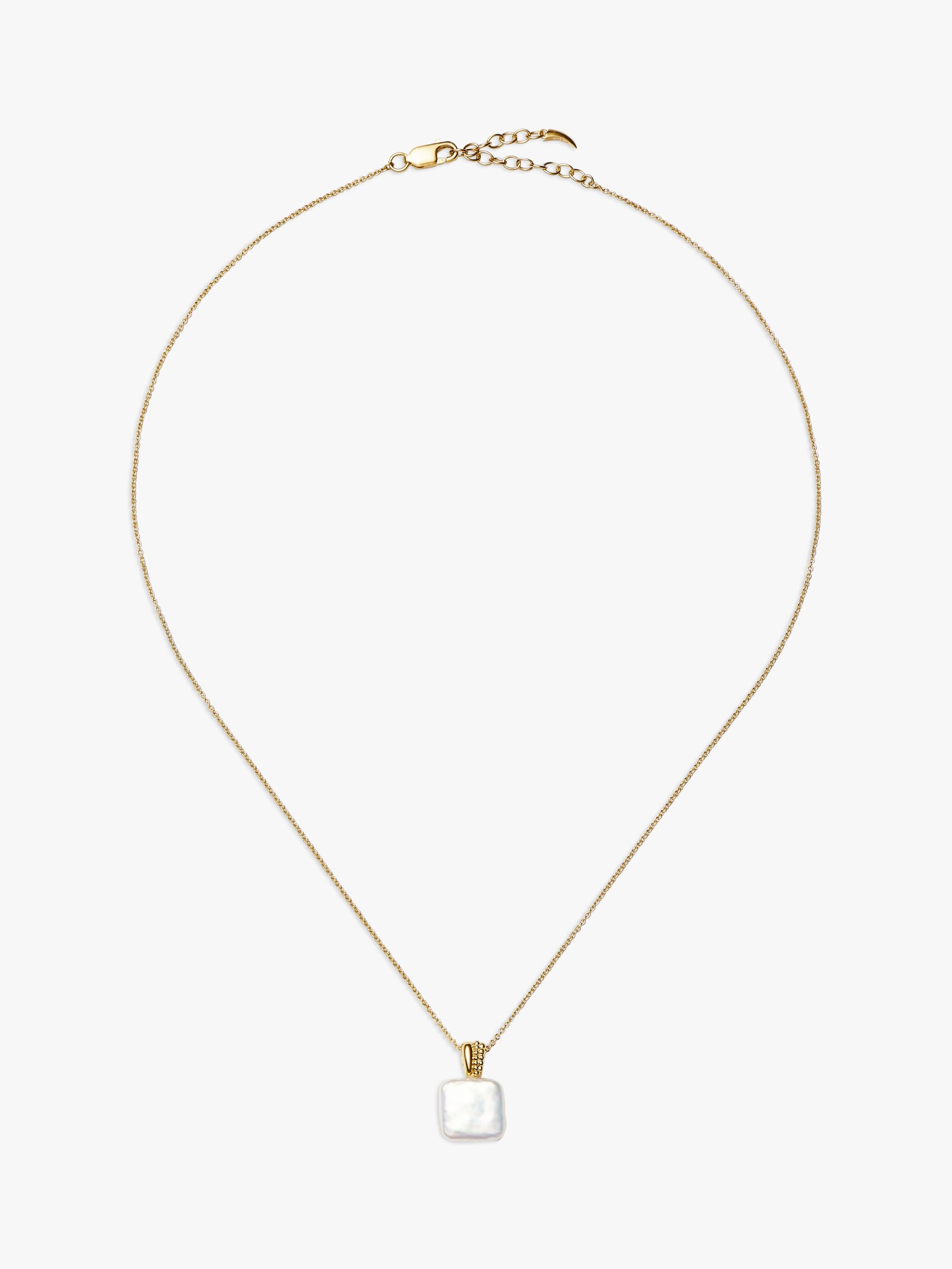 Missoma Square Baya pendant necklace gold pearl - British product
