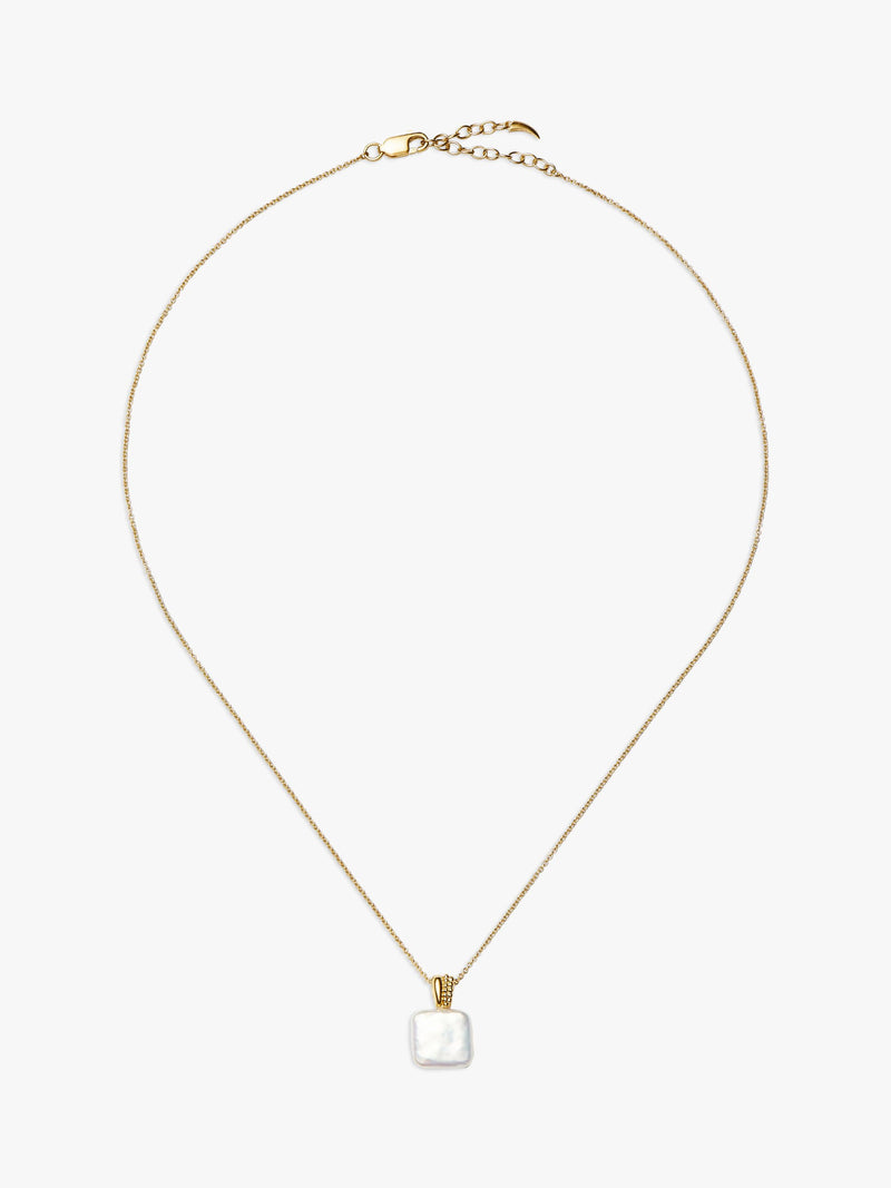 Missoma Square Baya pendant necklace gold pearl - British product