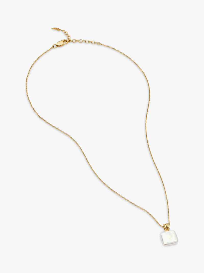 Missoma Square Baya pendant necklace gold pearl - British product