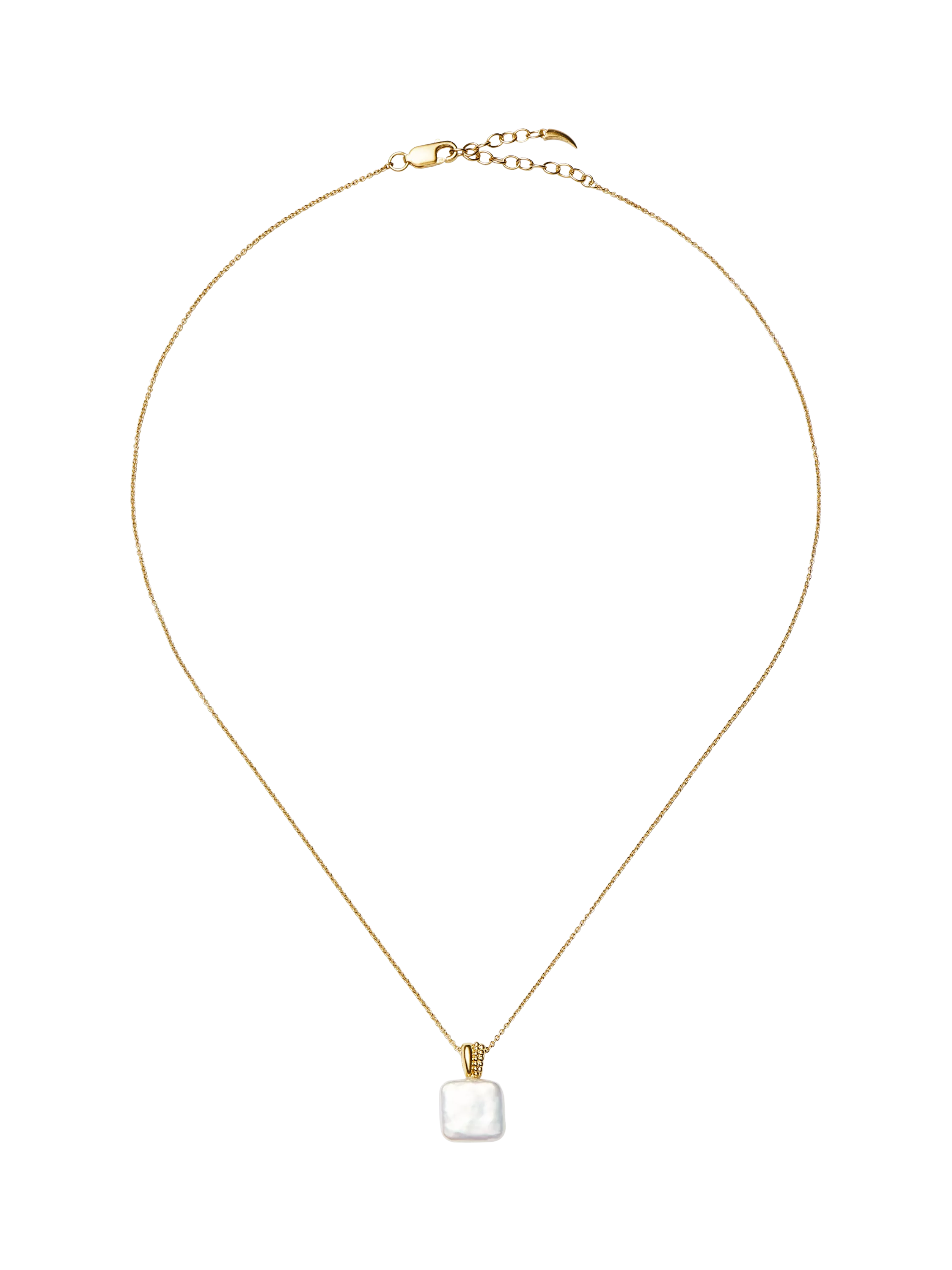 Missoma Square Baya pendant necklace gold pearl - British product