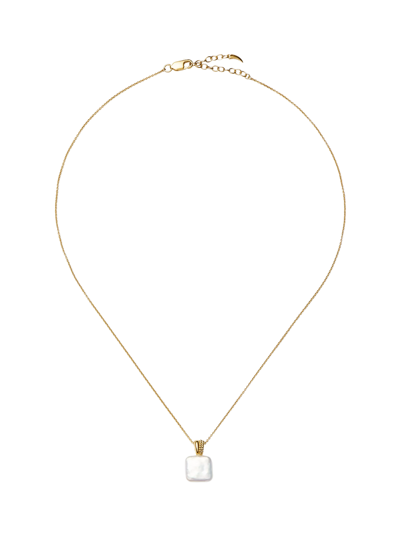 Missoma Square Baya pendant necklace gold pearl - British product