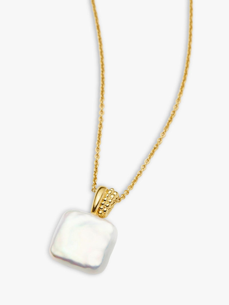 Missoma Square Baya pendant necklace gold pearl - British product